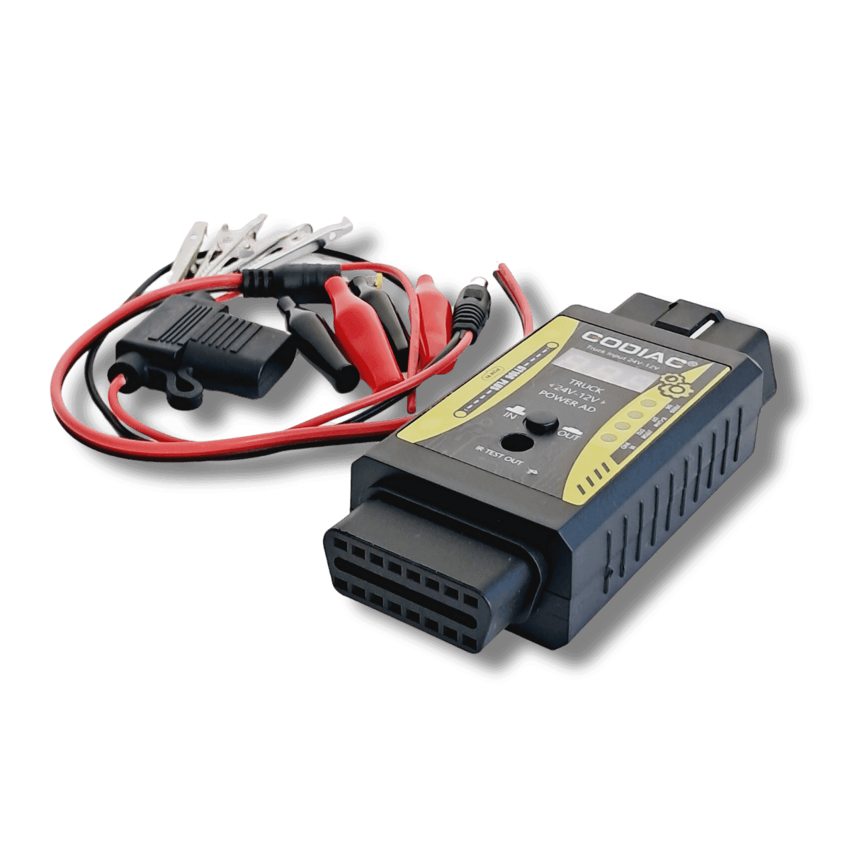 GODIAG GT106 PLUS įtampos iš 24V į 12V OBD2 perjungimo adapteris