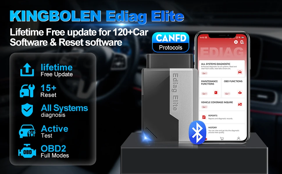 Ediag Elite universali belaidė automobilių diagnostikos įranga iOS/Android - Image 5