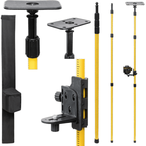 Lazerinio nivelyro teleskopinis stovas reguliuojamo aukščio 4.0 metrų